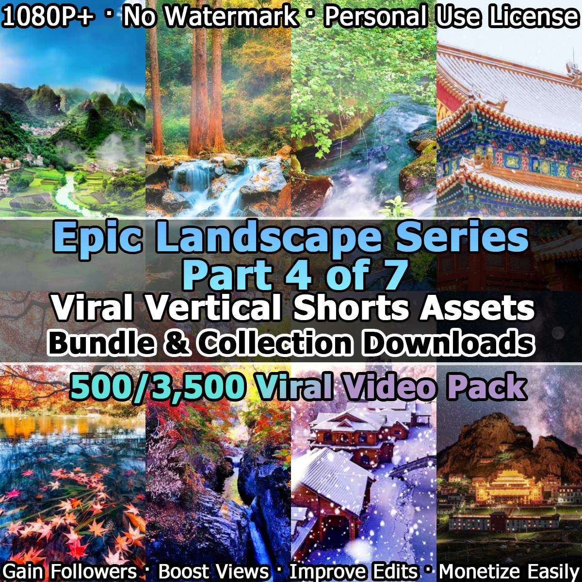 Epic Landscape Series Part 4: 500 Vertical Shorts to Dominate TikTok/Reels — 3,500 Total Clips!