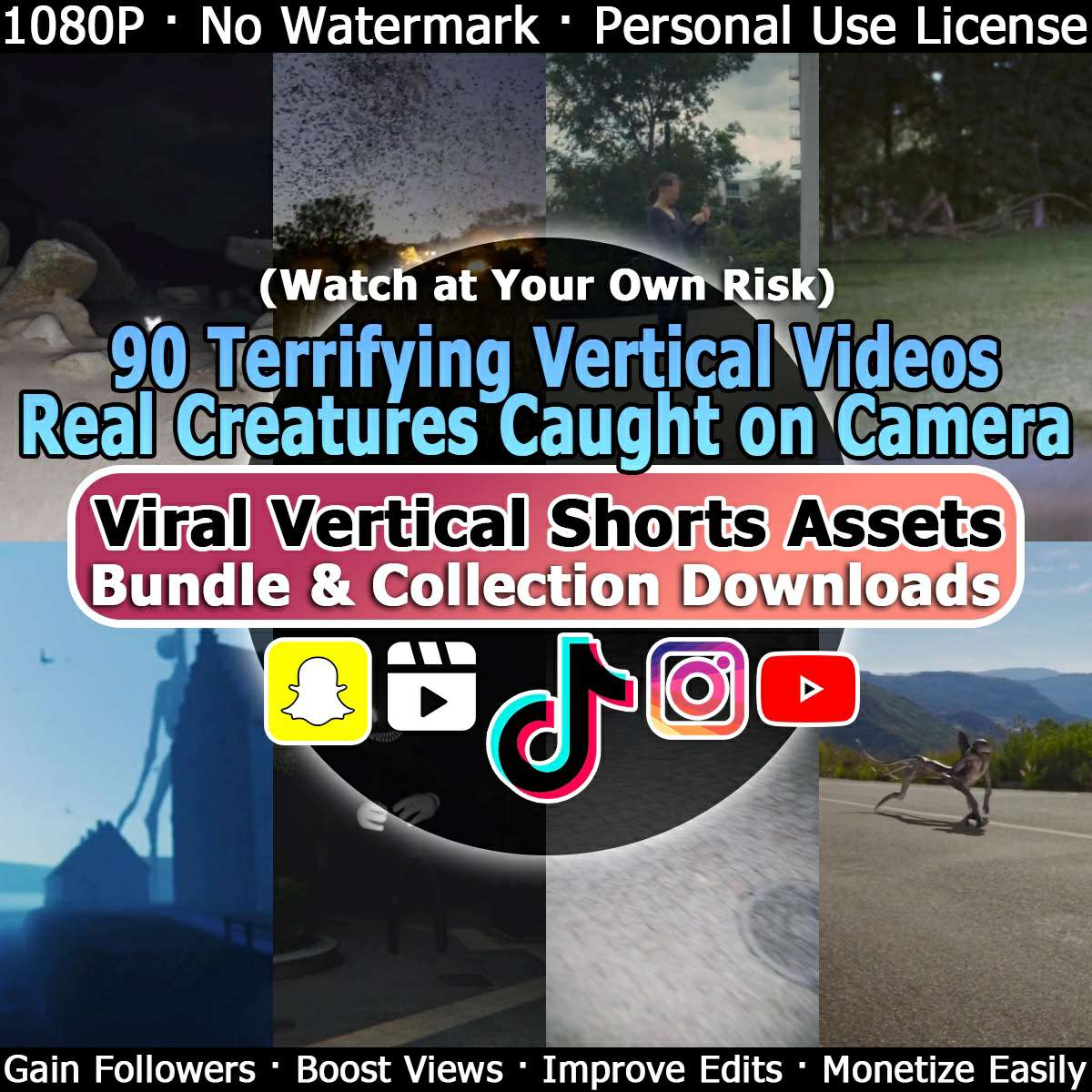 90 Bone-Chilling Vertical Clips: Real Creatures Caught in 4K Nightmare Fuel (Viral-Ready Bundle!)