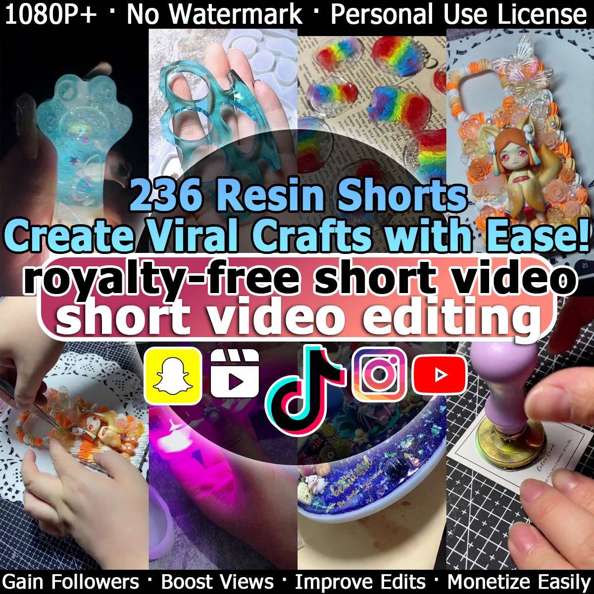 236 Resin Shorts Create Viral Crafts with Ease! royalty-free short video short video editing
