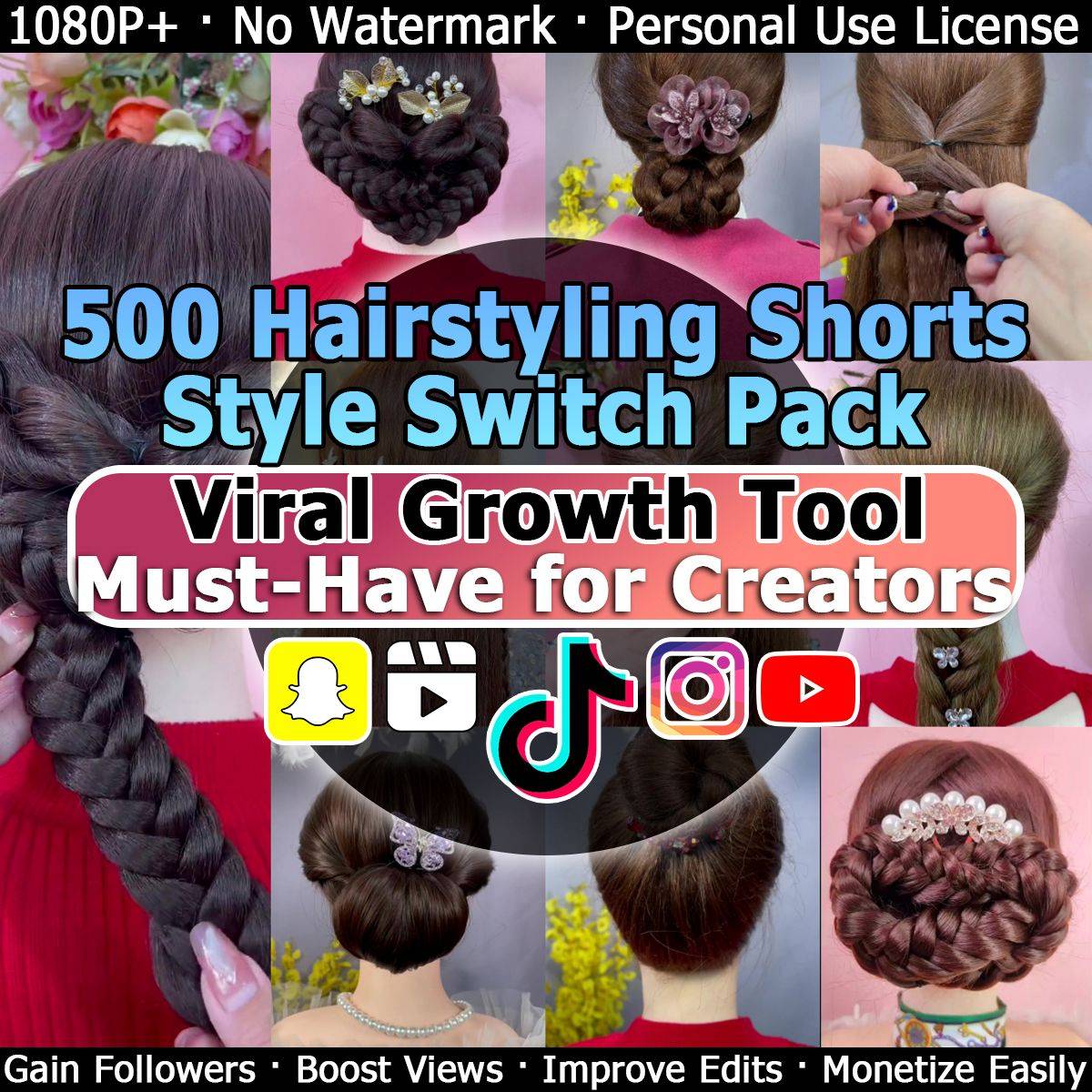 500 Hairstyling Shorts – Viral Style Switch Pack for Beauty Creators (Instant Download)