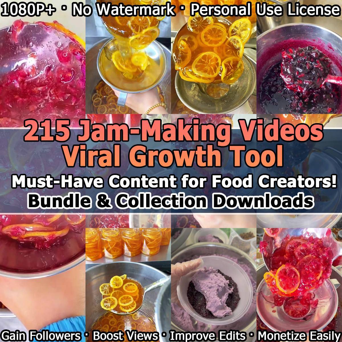 215 Jam-Making Videos Viral Growth Tool  Must-Have Content for Food Creators! Bundle & Collection Downloads